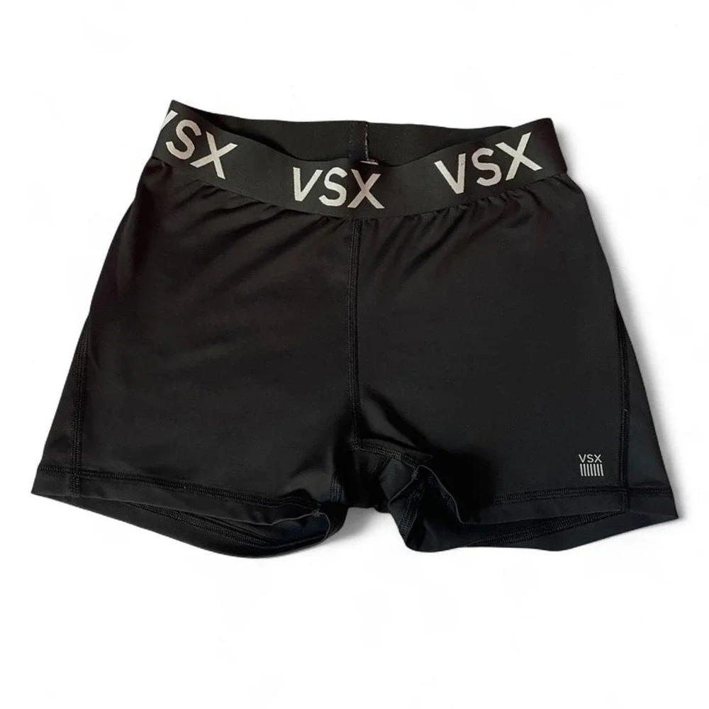 VSX black shorts with white logo